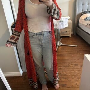 ☀️ Boohoo Red Floral Kimono